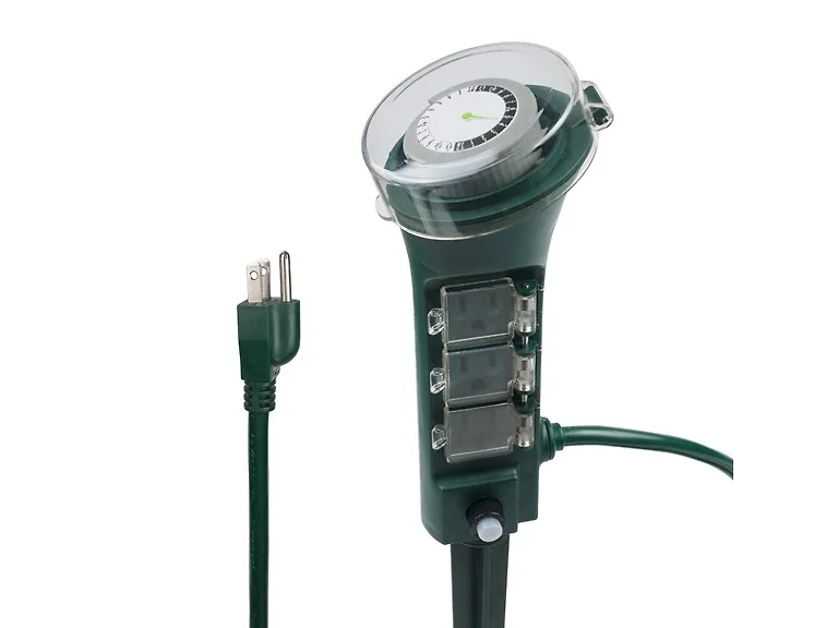 BN-LINK Outdoor Power Strip w/Timer & Yard Stake