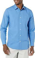 Amazon Essentials Men's Long-Sleeve Slim-Fit Stretch Poplin Shirt Shirt, Light Blue, XX-Large