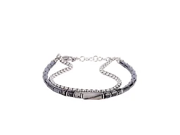 Iron Saints LGR-10-004B-03 Mens Hematite Bead Bracelet Gr