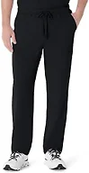 Amazon Basics Men's Scrubs Tapered Leg Pants Elastic Waistband, Black, Large Long