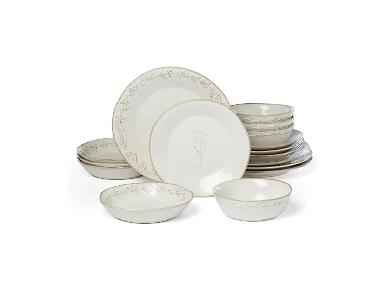 Lenox Dinnerware Set, Homespun 16-Piece Set (White, 16 Pieces)