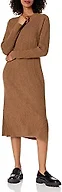 The Drop Women's Renata Rib Slounge Midi Dress, Mocha, XS