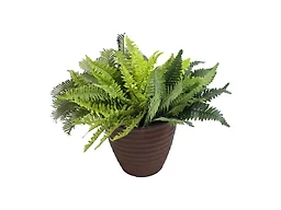 Sunnydaze Ribbed 13" Outdoor Plant Pot - Polyresin Double-Walled Planter for Indoor or Outdoor Use - Rust