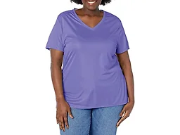 JUST MY SIZE Women's Plus-Size Cooldri s/V-Neck, Petal Purple, 1X