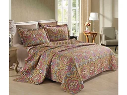 Luxury Home DQ458Q Full/Queen Quilt Set Jade