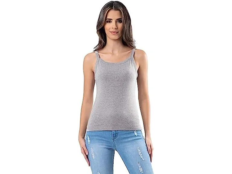 Lee Women (2X) Slim Thin Tank Light Heather Grey