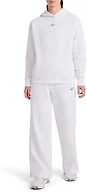 Reebok Women’s Swift Hoodie Set, Standard Fit, Midweight Cotton-Poly Fabric, Egret Heather, X-Small