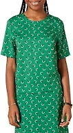 Amazon Essentials Women's Regular-Fit Georgette Short Sleeve Crewneck Top, Green White Floral, Small