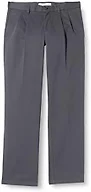 Amazon Essentials Men's Classic-Fit Wrinkle-Resistant Pleated Chino Pant, Grey, 31W x 34L