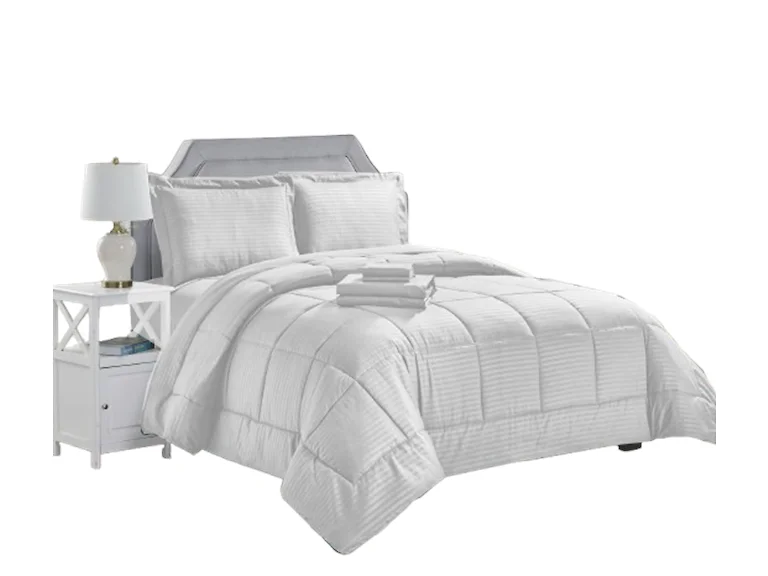 8-Piece Embossed Stripe Bed In A Bag (King)