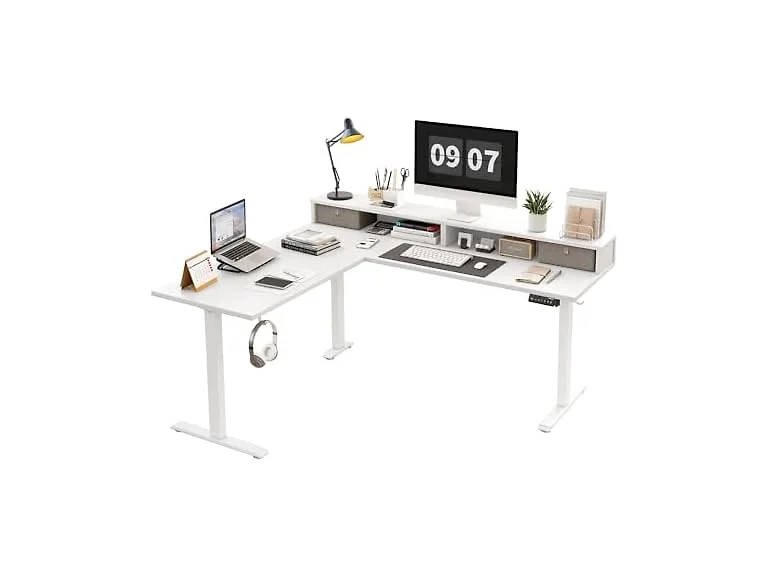 63 Inch L Shaped Electric Standing Desk