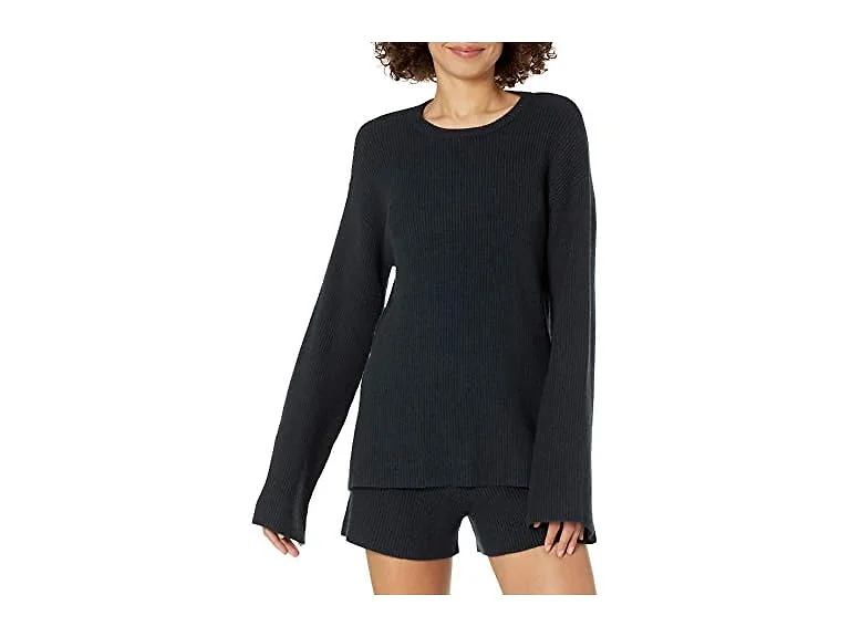 The Drop Women Alice Crew-neck Back-slit Sweater