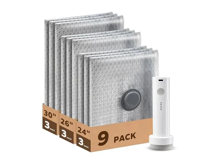 9 Pack Vacuum Travel Bags with Pump