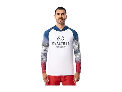 Realtree Men Long Sleeve Patriotic Fishing Hoodie