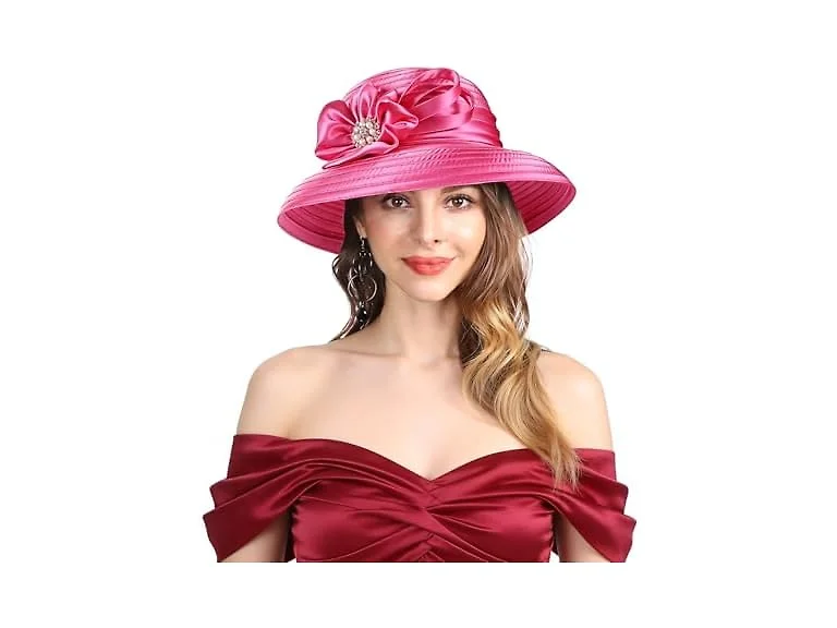Forbusite Women (M) Church Derby Hats Bucket Brim