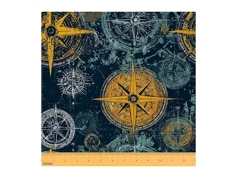 Castle Fairy Compass Print Fabric by The Yard
