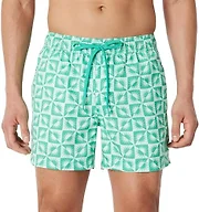 Amazon Essentials Men's 7" Quick-Dry Swim Trunk, Lightweight Breathable, Light Blue Mint Green Sun Geo, Medium