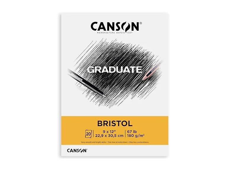 Canson Graduate Bristol Pad, Foldover, 9x12 inch, 20 Sheets
