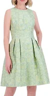 Vince Camuto Women's Sleeveless U-Neck Green Multi Mini Dress, Green Multi, 10
