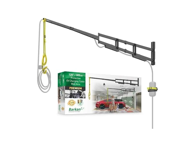 Barkan 120" Protective EV Charging Cable Wall Arm