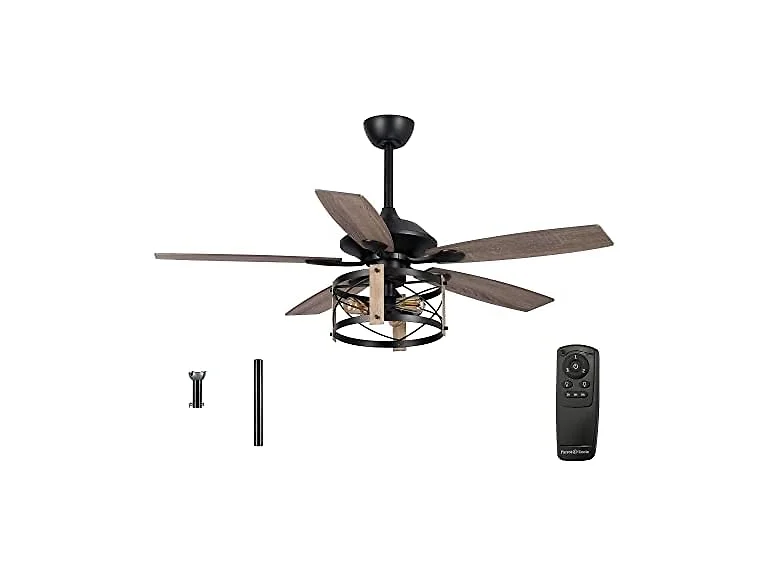 Parrot Uncle 52" F6316Q-PU Rustic Ceiling Fan w/Light