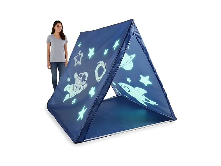 Fun Express 45" x 40" Glow-in-The-Dark Outer Space Polyester Sleepover Tent