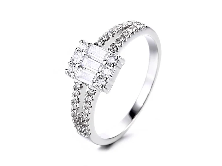Multi Cut Crystal Engagement Ring