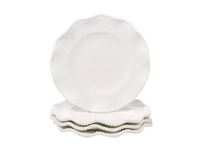 Perlette Cream Beaded Salad Plates