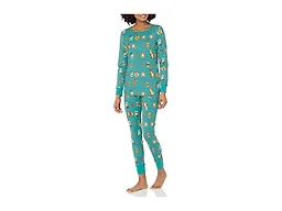 Amazon Essentials Disney | Marvel | Star Wars | Princess Women's Snug-Fit Cotton Pajamas, Pack of 2, Festive Marvel - Womens Snug Fit, Medium