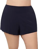 Aqua Green Women's High Waist Beach Swim Short Bottom, True Navy, X-Large