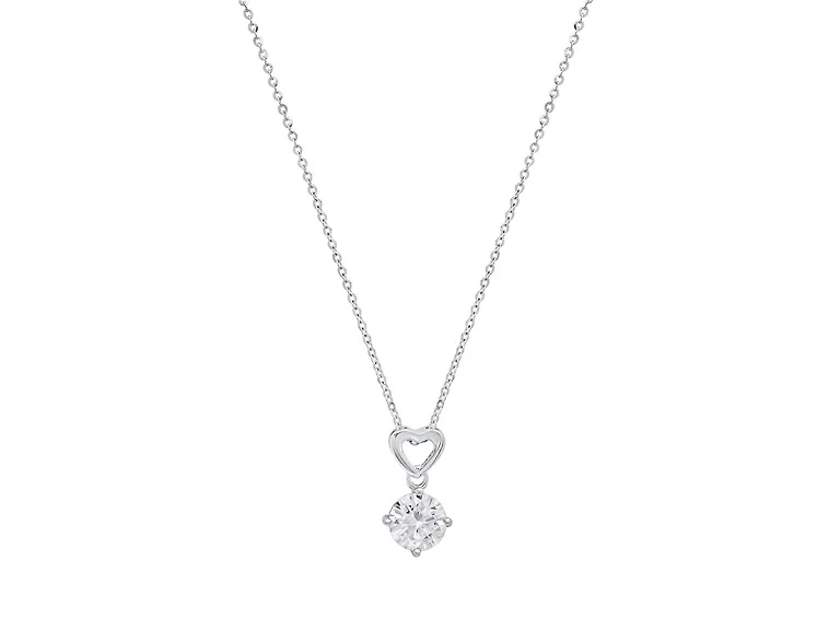 Moissanite Diamond Heart Drop Necklace