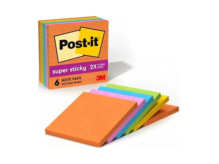 Post-it Post-it Super Sticky Lined Notes, 6
