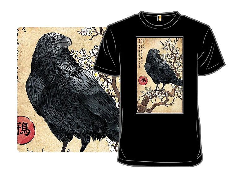 Crow on a Branch Woodblock
