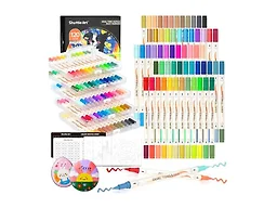 Shuttle Art 120 Colors 60 Pack Dual Tone Acrylic Paint Markers