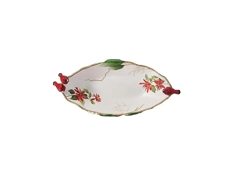 Holiday Cardinal Centerpiece Serve Bowl