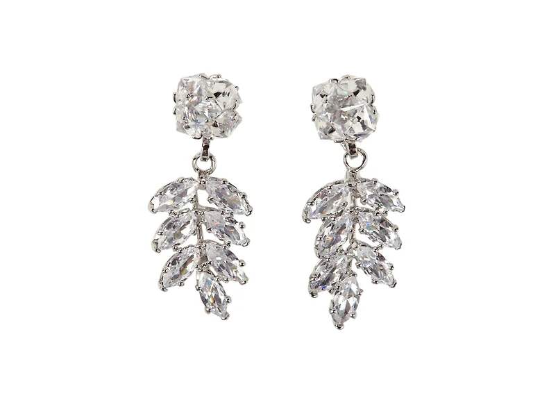 Silver CZ Drop Earrings