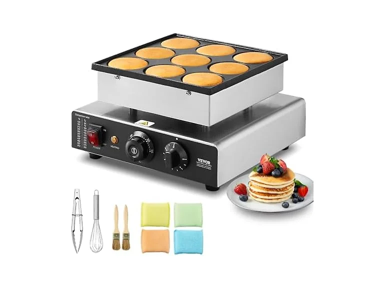 VEVOR Dutch Pancake Maker, 9PCS 76mm
