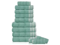 Kathy Ireland 4890 12-Piece Jacquard Stripe Kyoto Towel Se