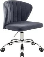 Meridian MRD-166Grey Finley Velvet Upholstered Offi