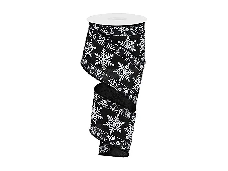Snowflake on Check Ribbon Wired Edge - 10