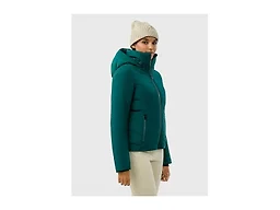 HEAD Women's Ashley Insulated Ski Jacket - Waterproof, Down Insulation, Fixed Hood & Snow Gaiter - Dark Teal, X-Small (36)