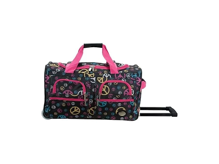Rockland 22" Polyester Rolling Duffel Bag, Peace