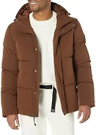 Amazon Essentials Men's Mid-Length Hooded Puffer Coat (Available in Big & Tall), Deep Brown, 4X-Large Big Tall