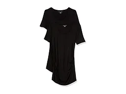 Amazon Essentials Women's Maternity Maternity 2-Pack Short-Sleeve Rouched Scoopneck T-Shirt Shirt, -Black/Black, XX-Large