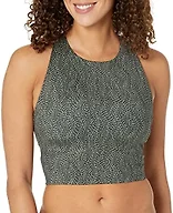 Amazon Essentials Women's Active Sculpt High Neck Racer Back Sports Bra Tank, Medium Support, Black Dots, X-Large