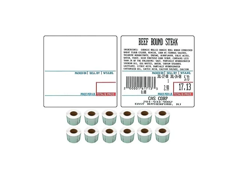 CAS CAS LST-8020 Direct Thermal Labels - 12