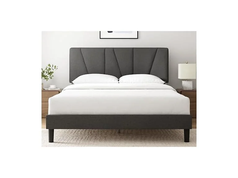 Zinus Maya Upholstered Queen Bed Grey