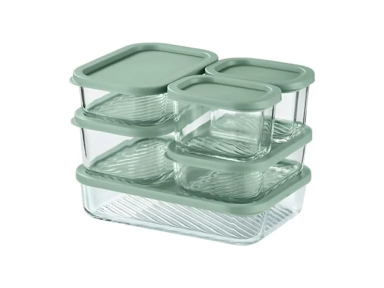 EATEX Grooved Base Glass Meal Prep Containers