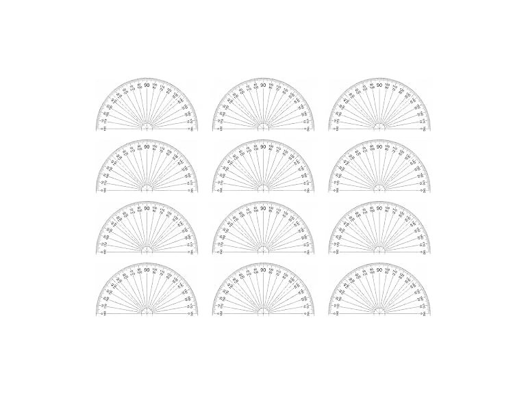 Westcott Protracter Set, Easy to Read Markings