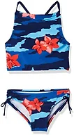 Kanu Surf Girls, Daisy UPF 50 Beach Sport Halter Tankini 2-piece Swimsuit, Rylie Navy, 10